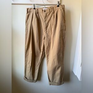 PISTOLA Revolve Kellie Pleated Chino Khaki Pants Cuffed Baggy Neutral Classic 31